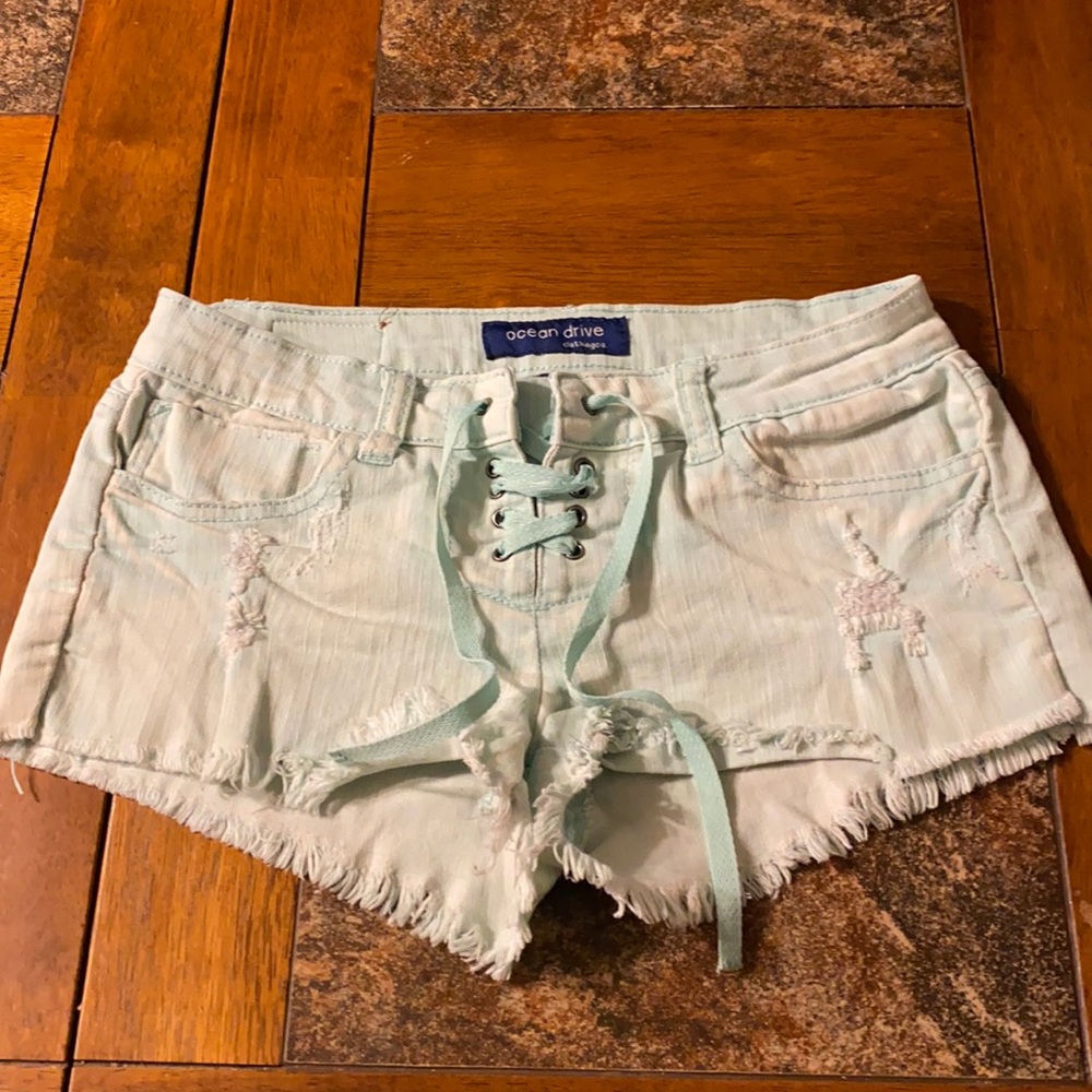 Junior's Teal Jean Shorts- Size 3